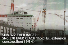  Work of lengthening the single-hold hulls of Ship No. 377 EVER RACER and Ship No. 378 EVER REACH (1994) 